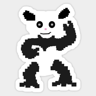 checkered panda Sticker